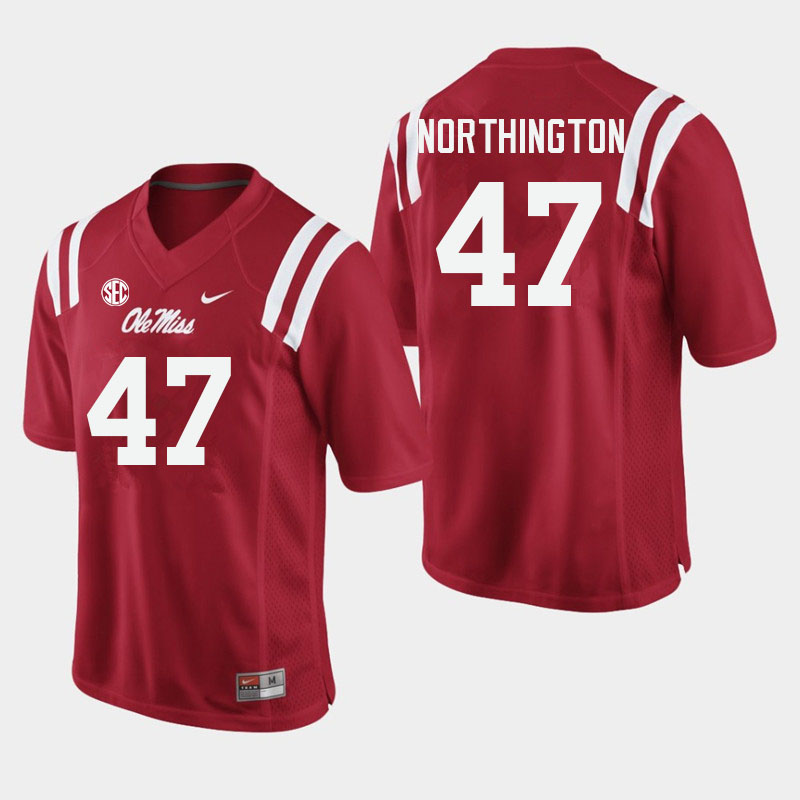 Men #47 Trustin Northington Ole Miss Rebels College Football Jerseys Sale-Red